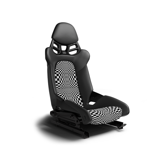 Pasha Checkerboard Seat Fabric - Black & White