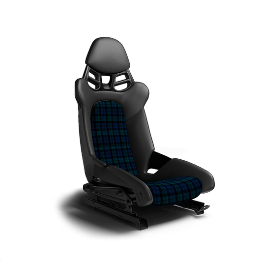 Porsche Schottenkaro Seat Fabric - Green / Blue