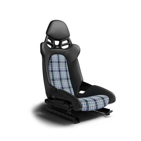 Porsche 911 RSR Tartan Plaid Seat Fabric - Gulf Blue