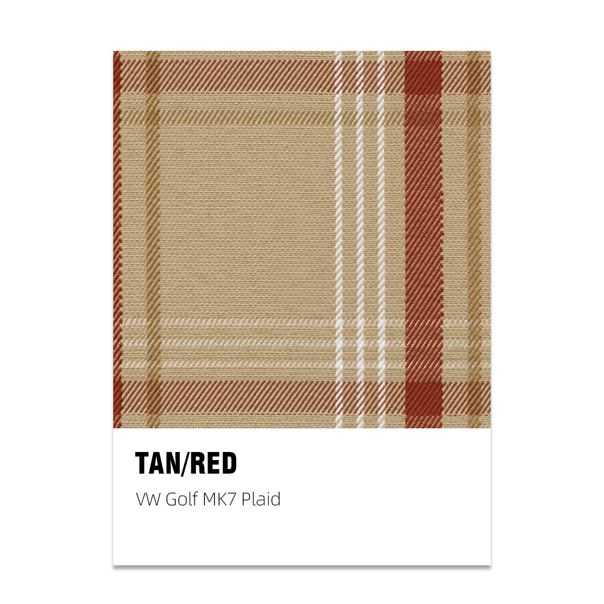 Golf MK7 Style Plaid Tartan Fabric - Tan