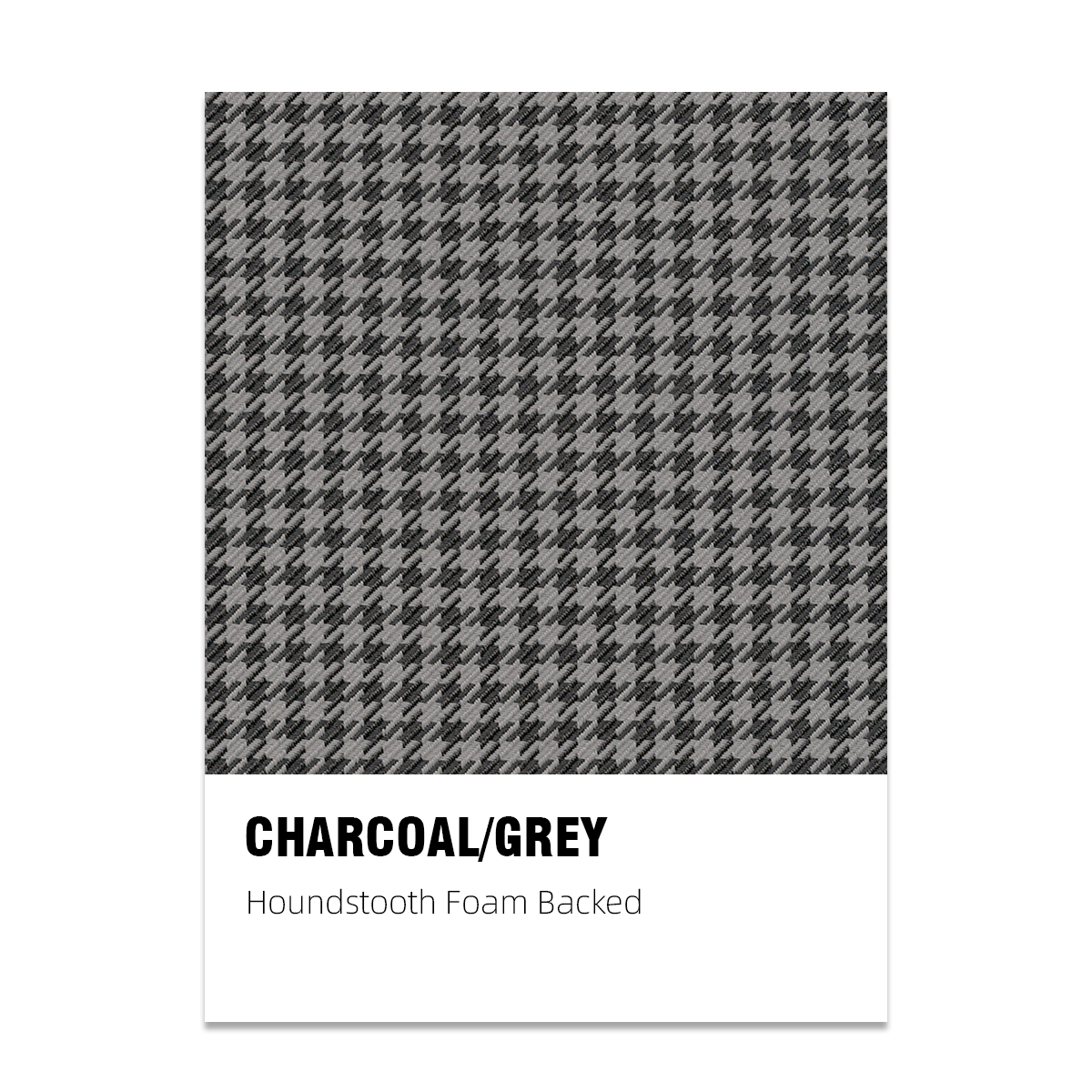 Foam Backed Houndstooth Seat Fabric - Charcoal/Grey