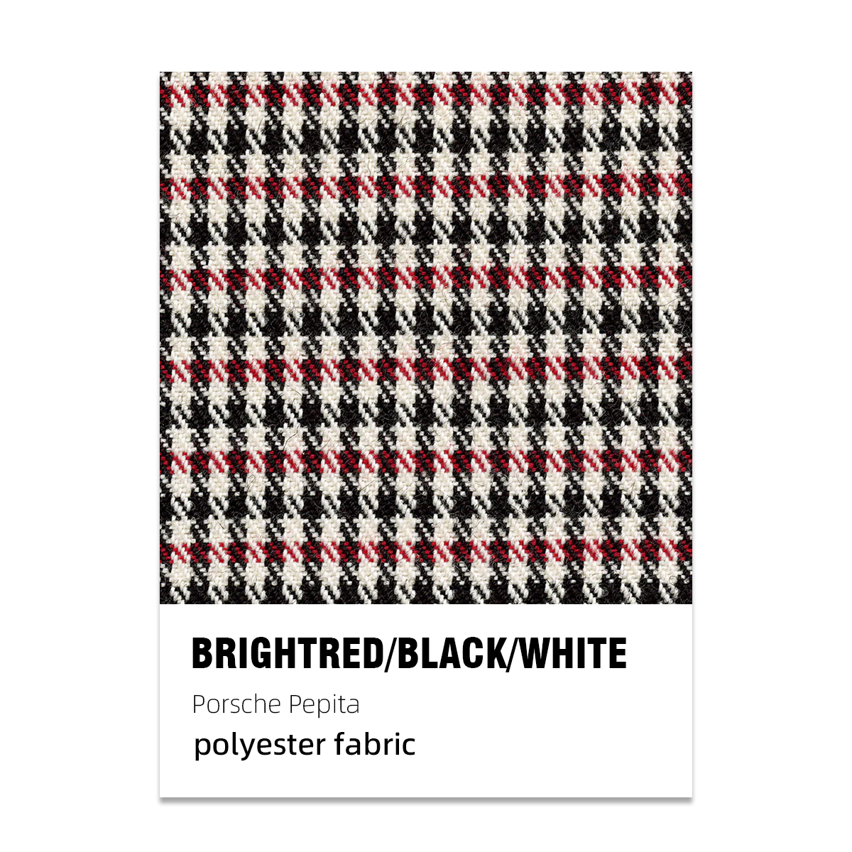 Porsche Pepita Houndstooth Seat Fabric - Bright Red/Black/White