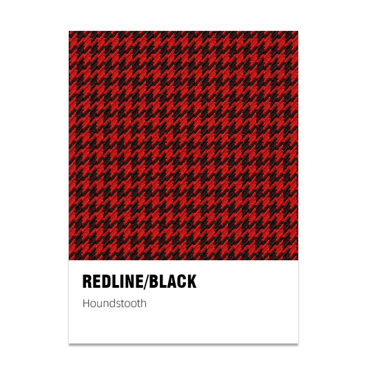 Houndstooth Seat Fabric - Deep Red / Black