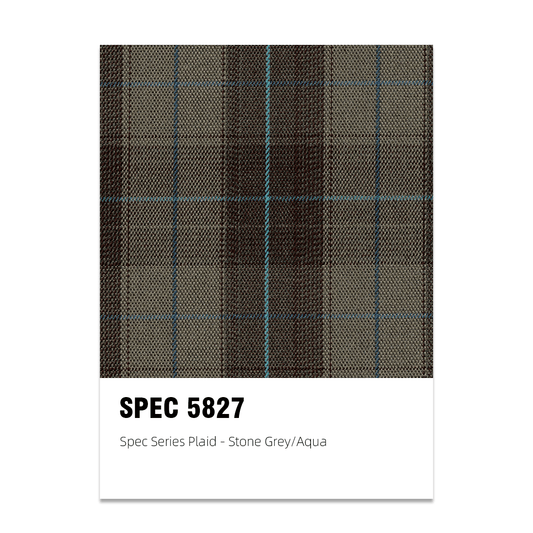 SPEC Series Plaid Fabric - Stone Grey / Aqua