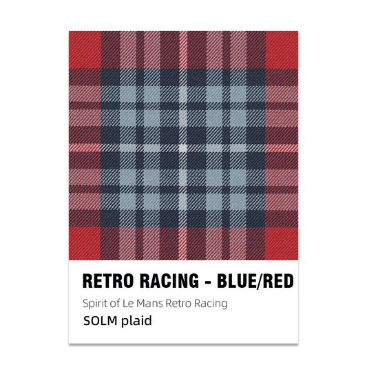 Spirit of Le Mans Plaid Fabric - Retro Racing - Blue / Red