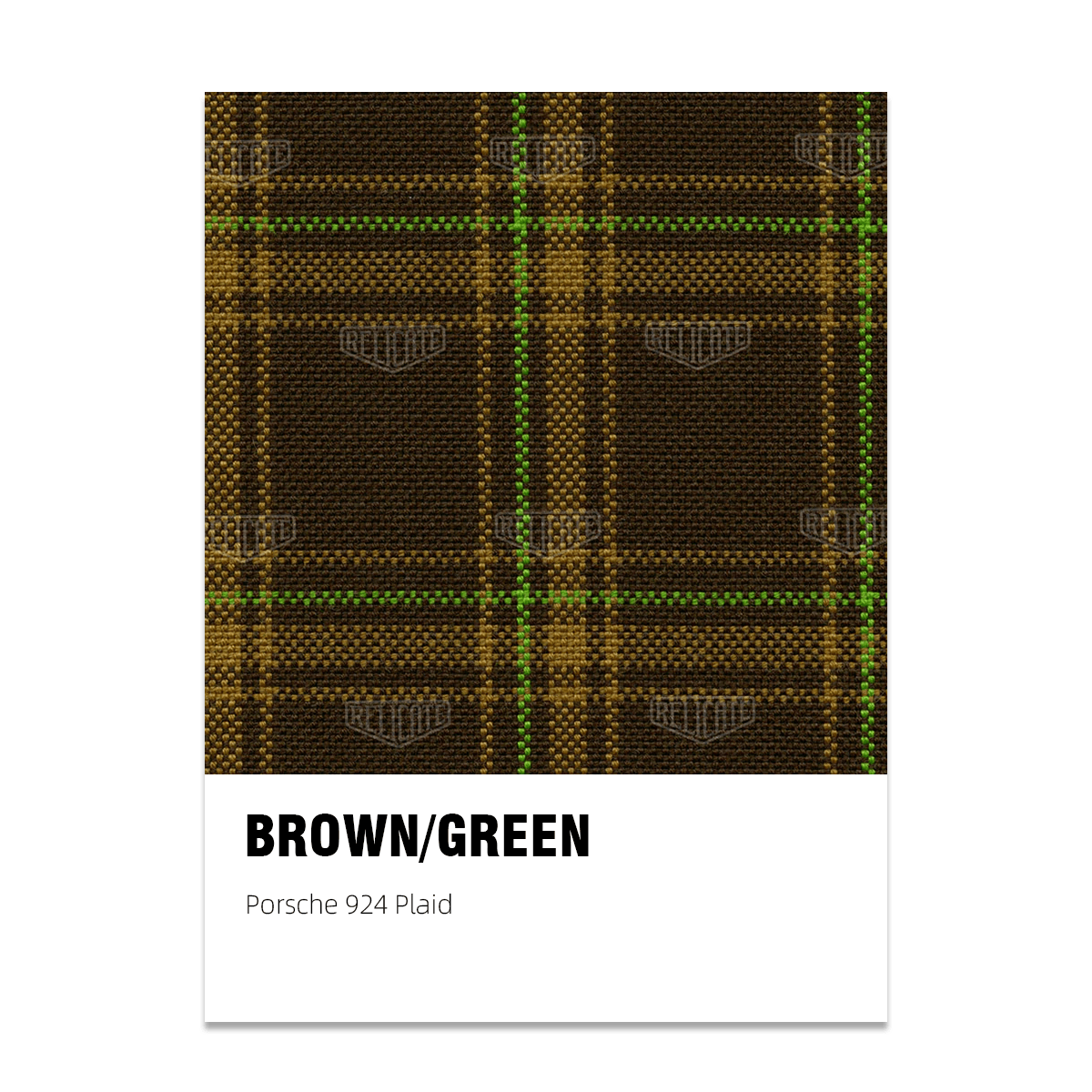 Porsche 924 Plaid Seat Fabric - Brown / Green