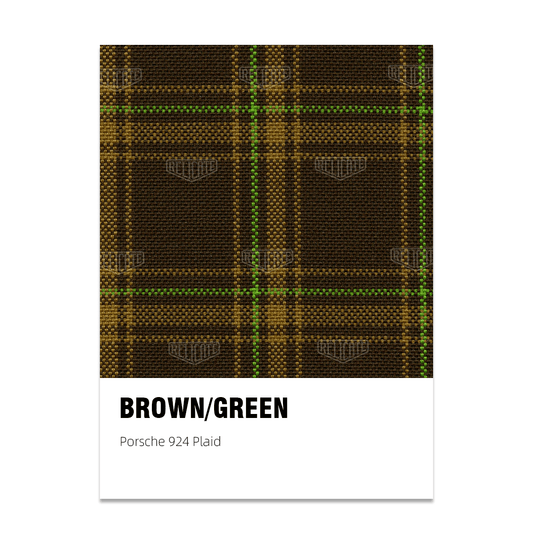 Porsche 924 Plaid Seat Fabric - Brown / Green