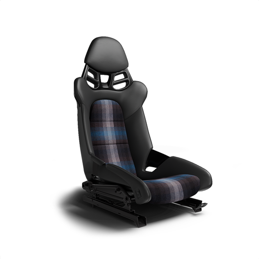 Porsche Studio Check Seat Fabric - Blue