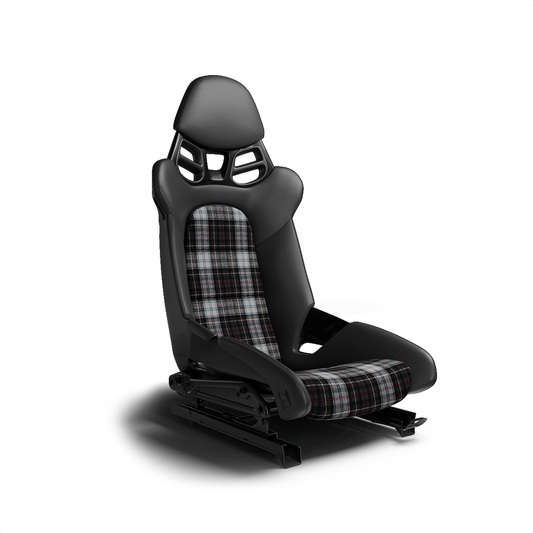 Porsche Schottenkaro Seat Fabric - Olive / White