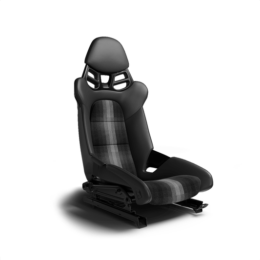 Porsche Studio Check Seat Fabric - Grey