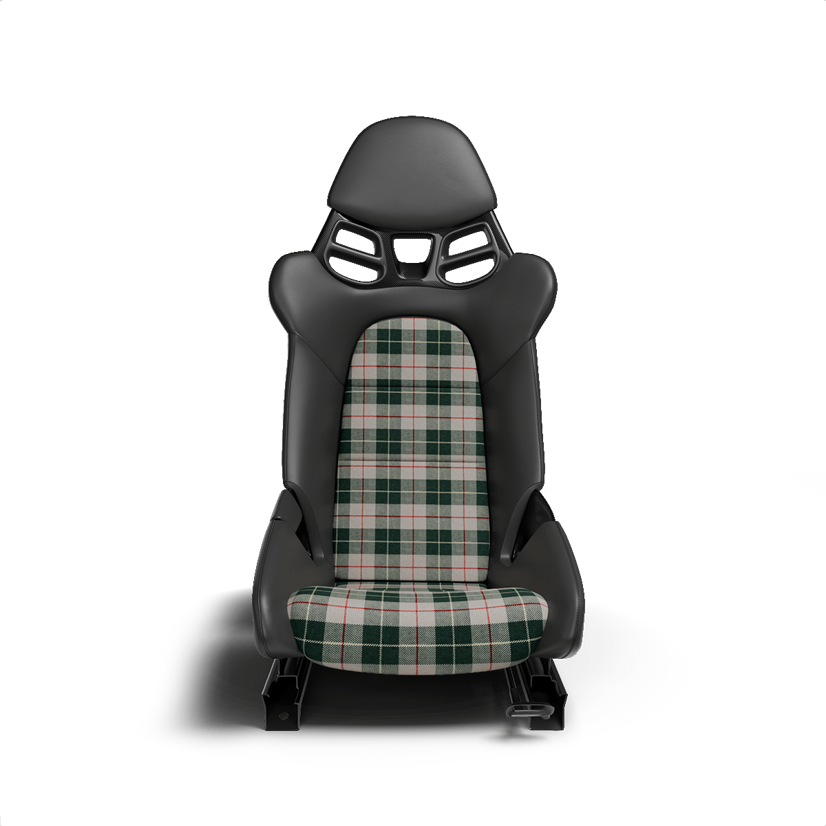 Mercedes 300SL Gullwing Plaid Seat Fabric - Green / Grey
