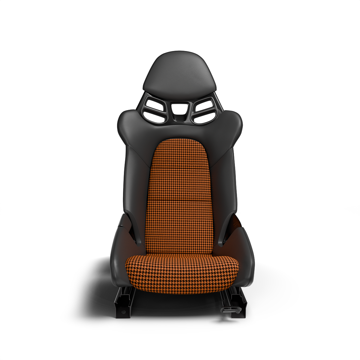 Houndstooth Seat Fabric - Orange Blaze / Black