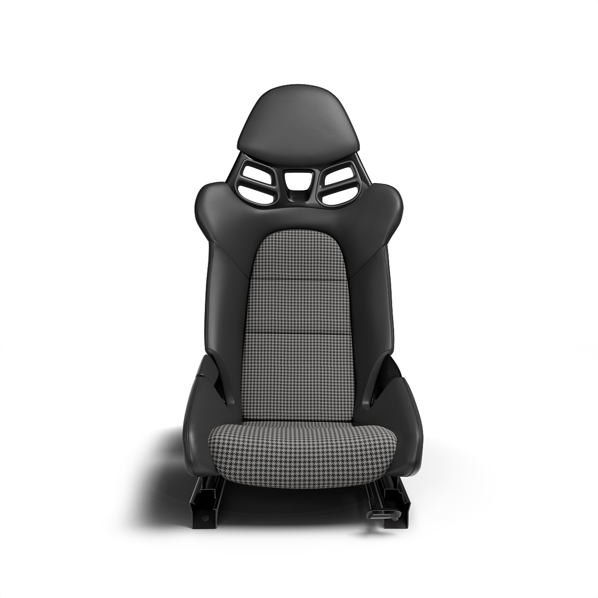 Foam Backed Houndstooth Seat Fabric - Charcoal/Grey
