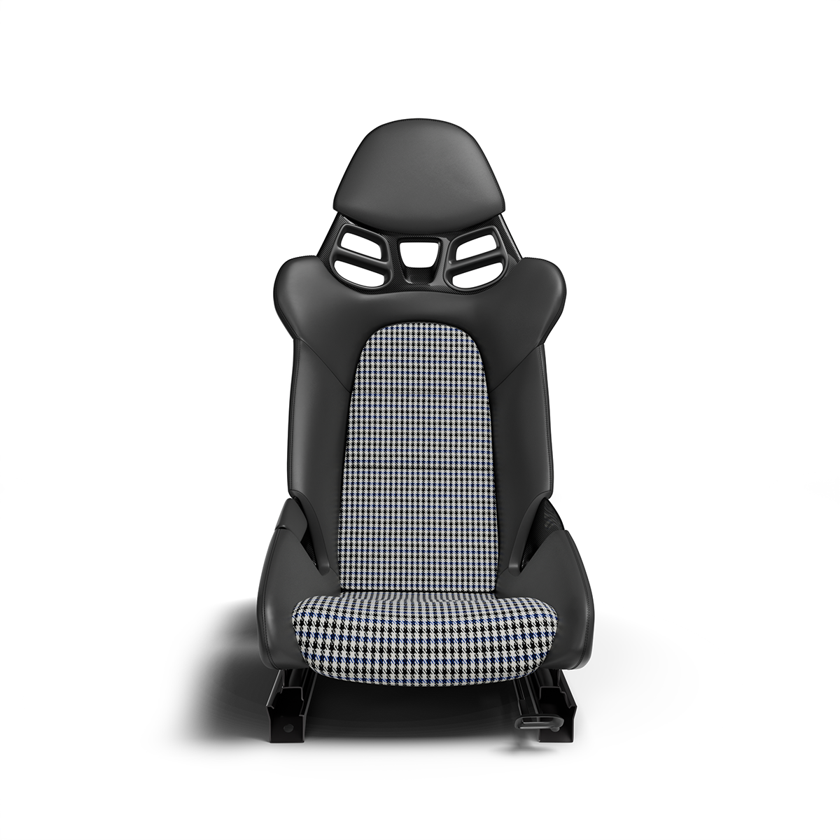 Porsche Pepita Houndstooth Seat Fabric - Blue/Black/White