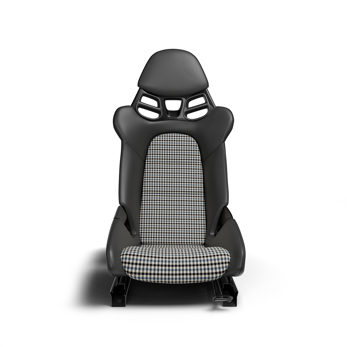 Porsche Pepita Houndstooth Seat Fabric - Light Blue/Black/White