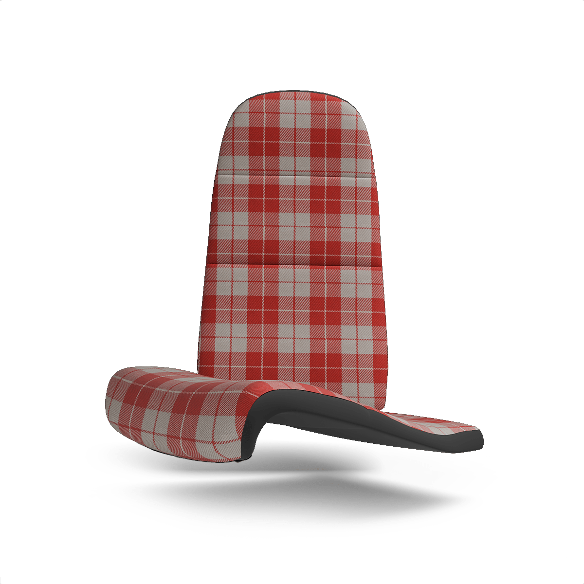 Mercedes 300SL Gullwing Plaid Seat Fabric - Red / Grey